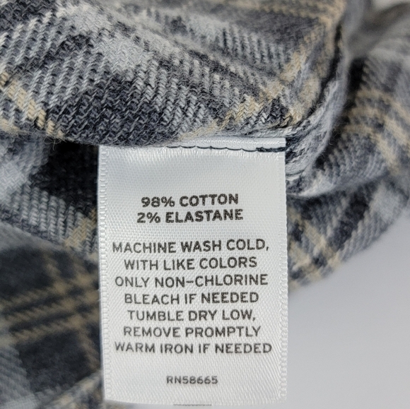 14th & Union Trim Fit Stretch Grindle Black & Gray Beck Plaid Shirt Sz 2XL NEW - Picture 8 of 10